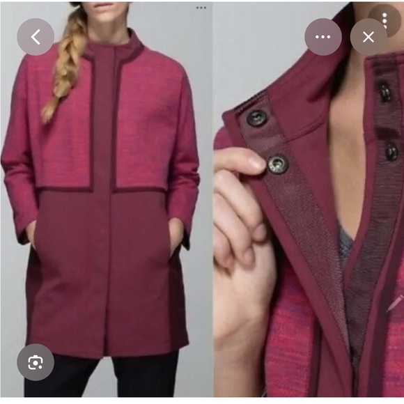 NWT Lululemon Women's Cocoon Car Coat - Burgundy Size Medium RARE FIND - Picture 3 of 12